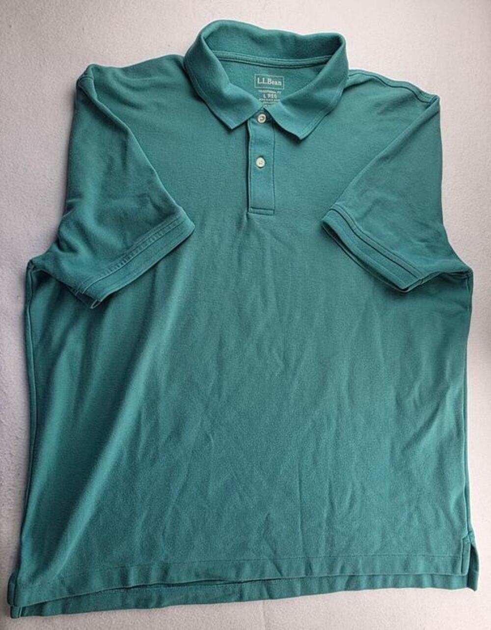 L.L Bean Green Traditional Fit Polo Shirt Size Large